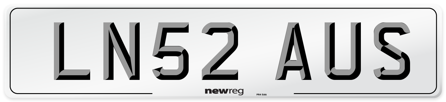 LN52 AUS Number Plate from New Reg